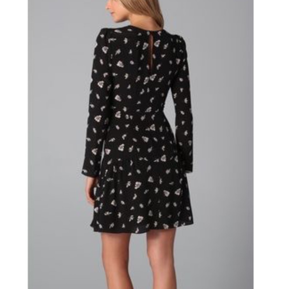 Rebecca Taylor Ghost Flower Floral Silk Mini Dress Size 0
